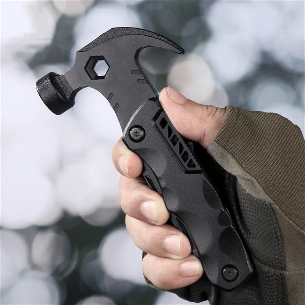 Marteau Multifonction de Camping 18-en-1 Noir 14cm – Image 4