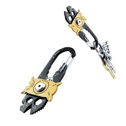 Outil porte cles multifonction edc bicolore