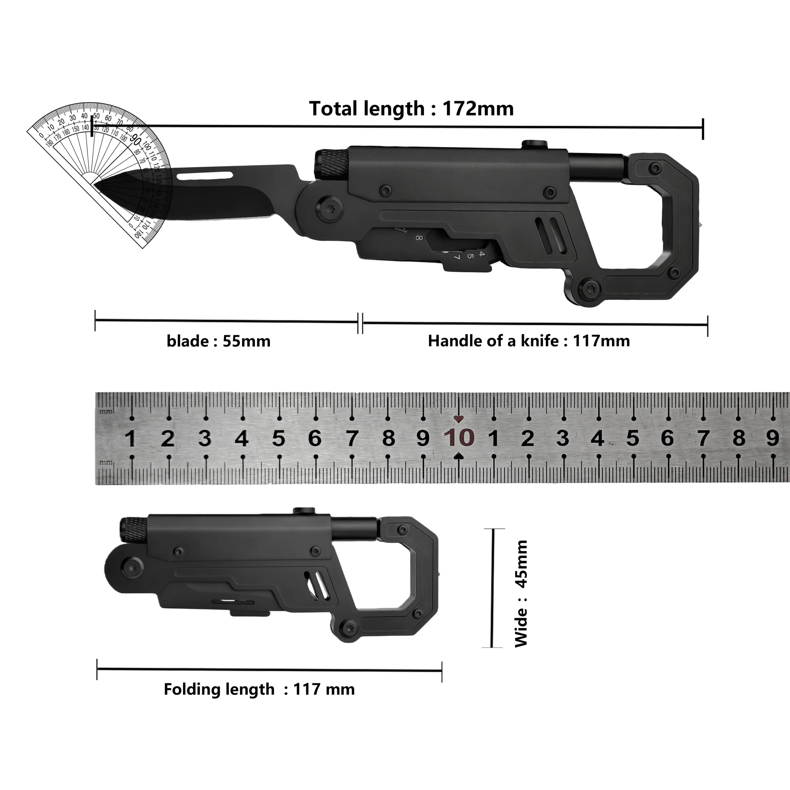 Mousqueton outil multifonction edc noir – Image 7