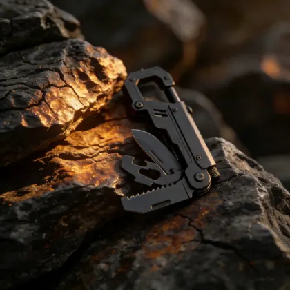 Mousqueton outil multifonction edc noir