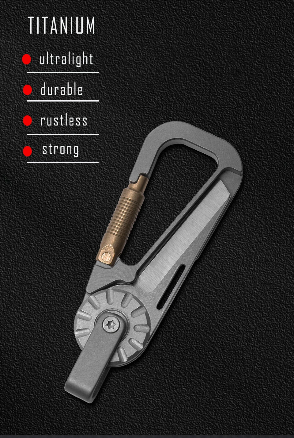 Mousqueton outil multifonction edc bicolore – Image 6