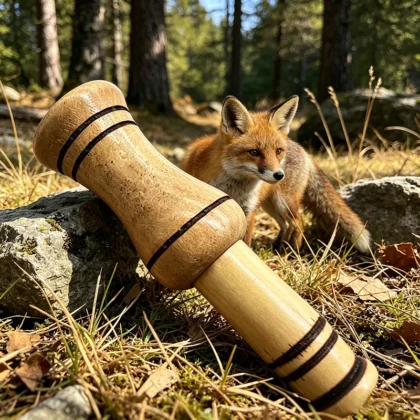 Appeau Traditionnel en Bois Naturel pour Renard Sauvage