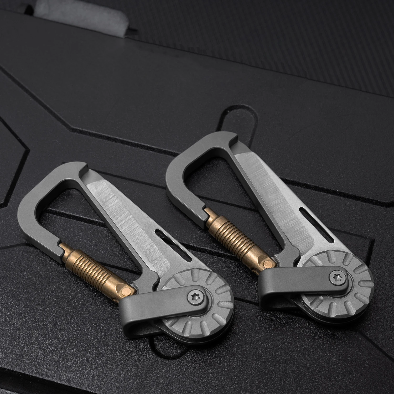Mousqueton outil multifonction edc bicolore – Image 3