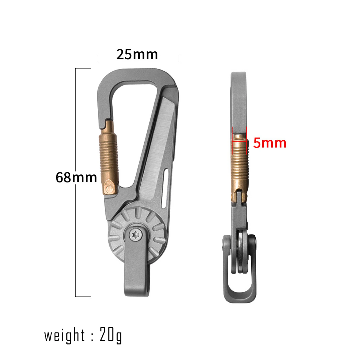Mousqueton outil multifonction edc bicolore – Image 5