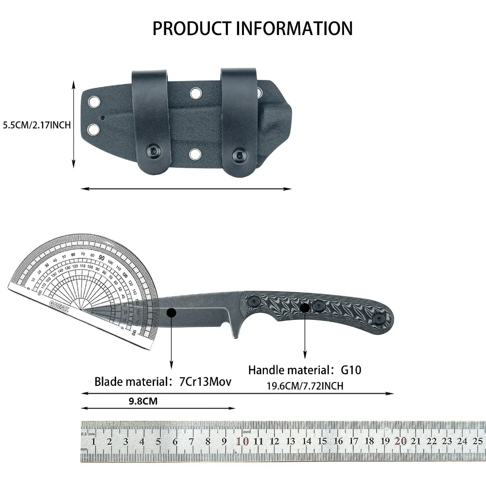 Outil Fixe Tactique G10 Noir 19cm – Image 6