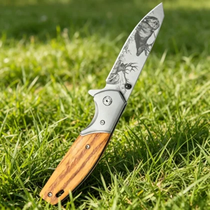 Outil Pliant en Bois d'Olivier 20.1cm