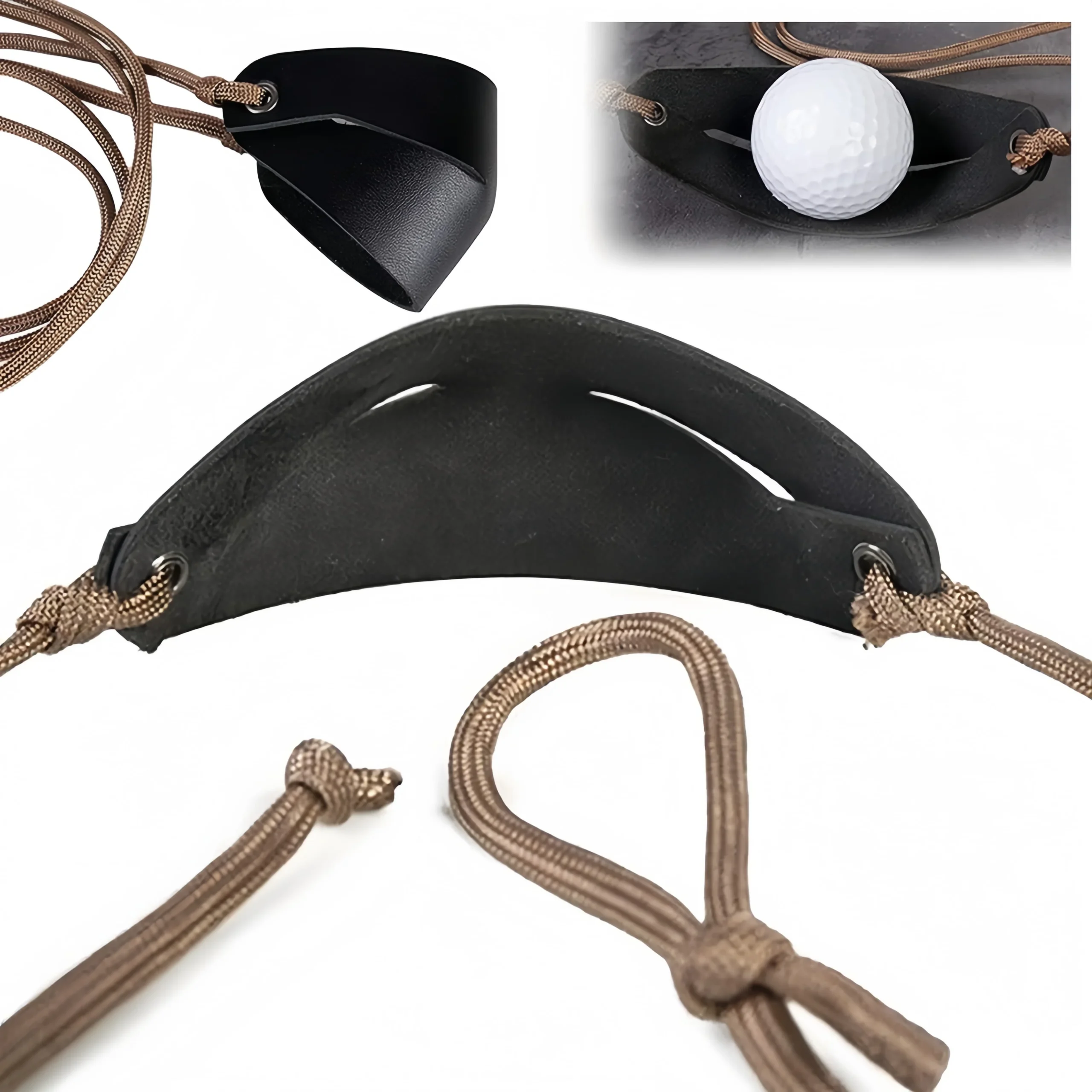 Lanceur Traditionnel de Poche en Cuir et Cordage – Image 3