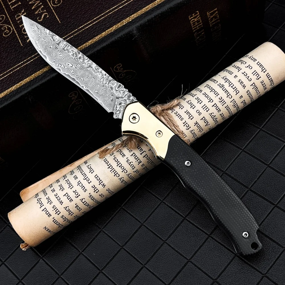 Outil Pliant en Acier Damas et Micarta 19.9cm – Image 2