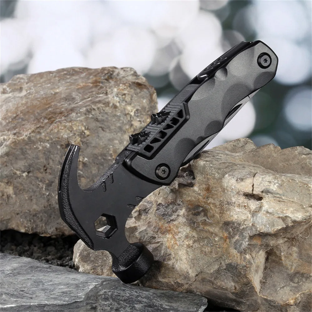 Marteau Multifonction de Camping 18-en-1 Noir 14cm – Image 5