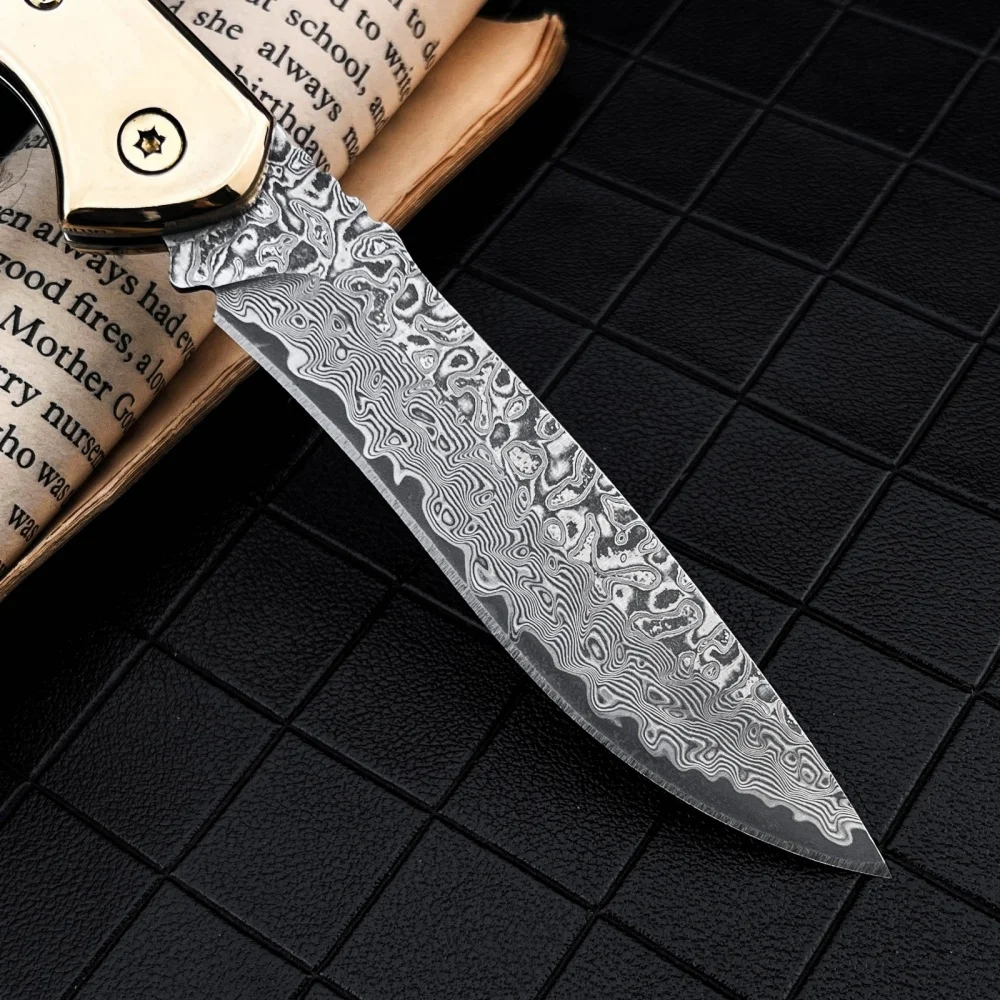 Outil Pliant en Acier Damas et Micarta 19.9cm – Image 4