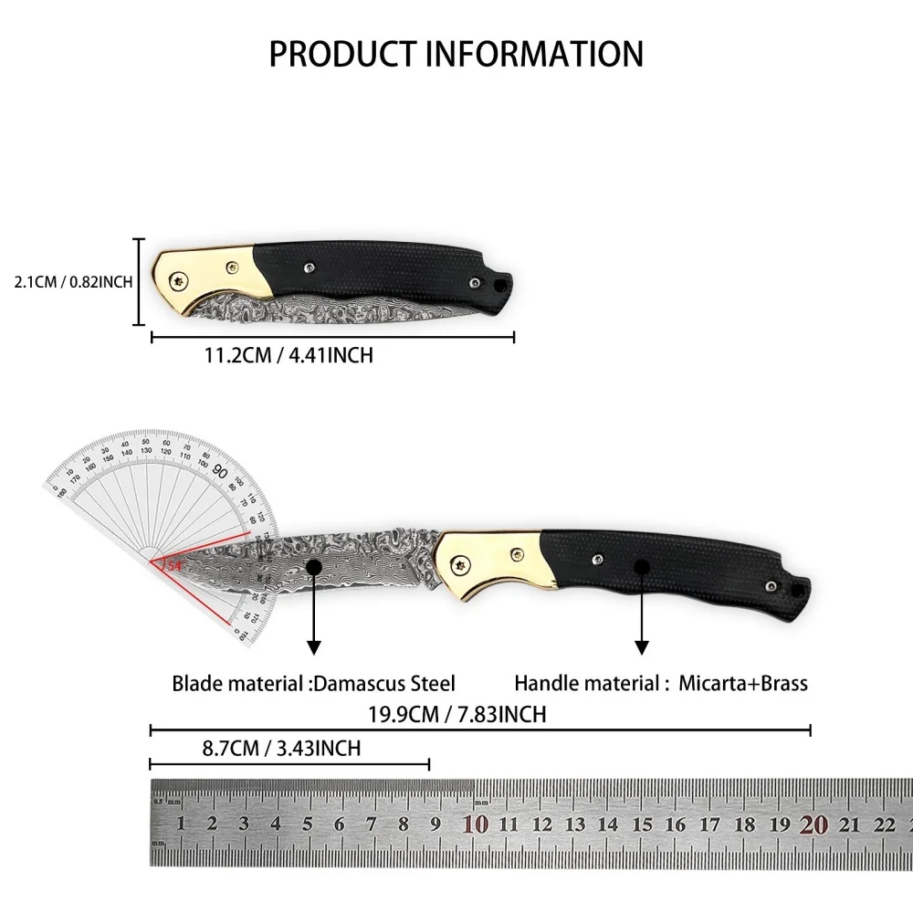 Outil Pliant en Acier Damas et Micarta 19.9cm – Image 6