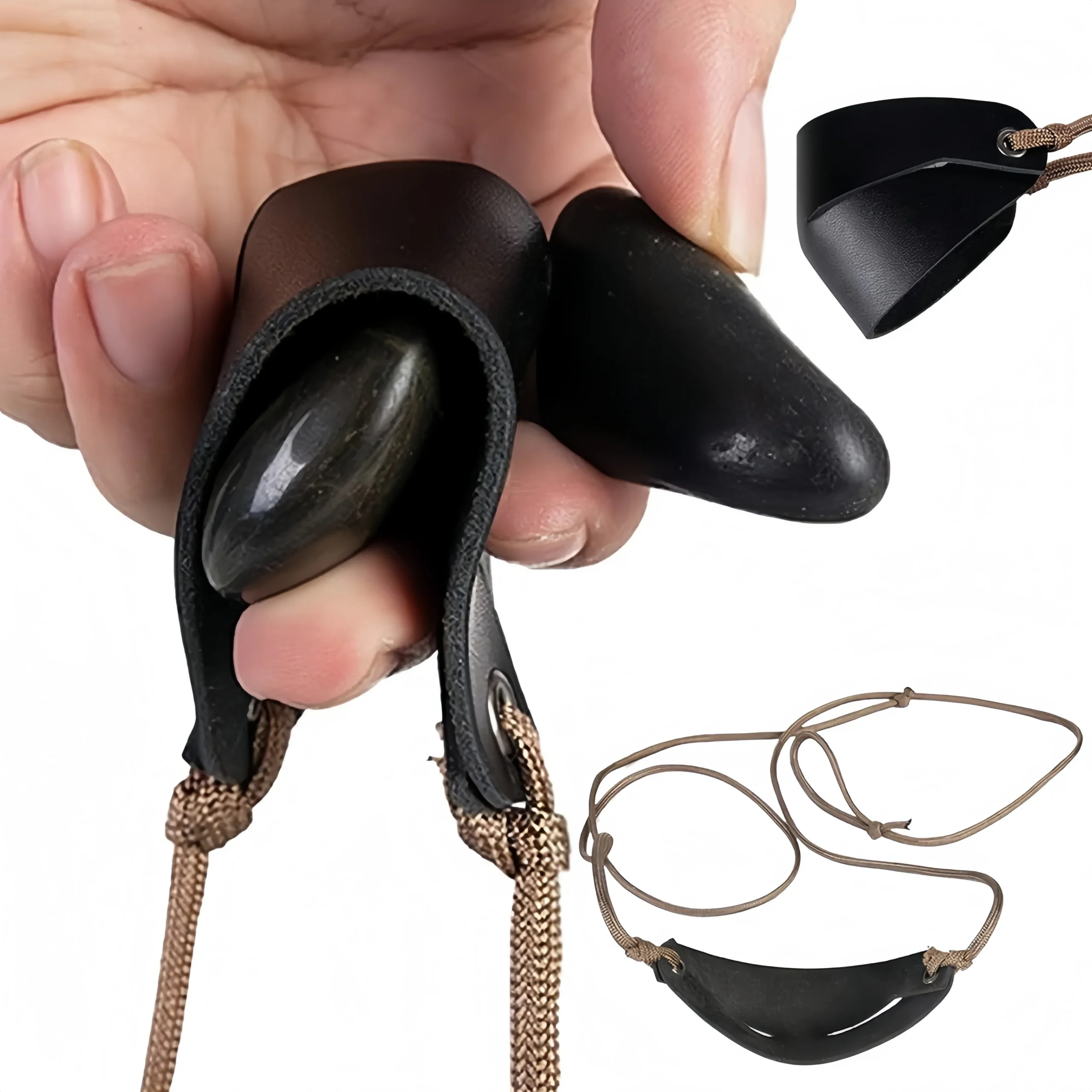 Lanceur Traditionnel de Poche en Cuir et Cordage – Image 2