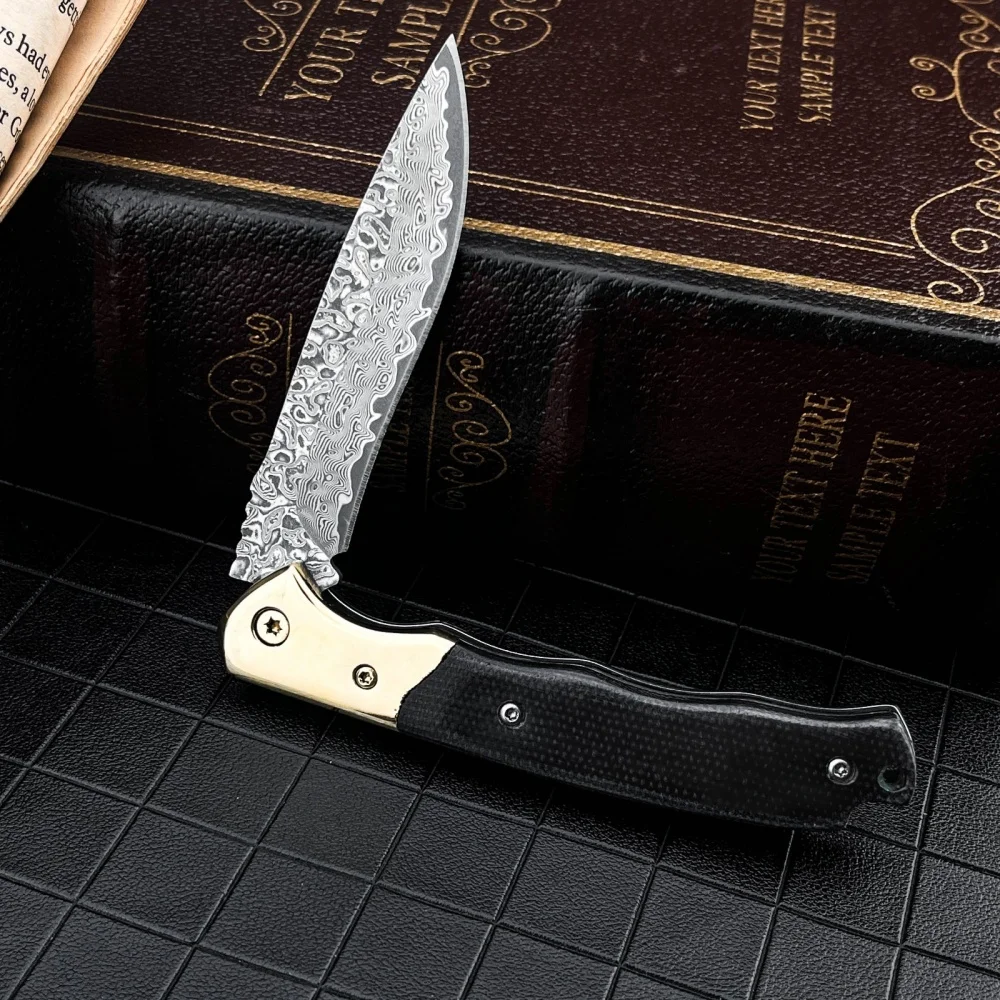 Outil Pliant en Acier Damas et Micarta 19.9cm – Image 12