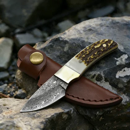 Mini Outil Fixe en Damas et Corne de Cerf