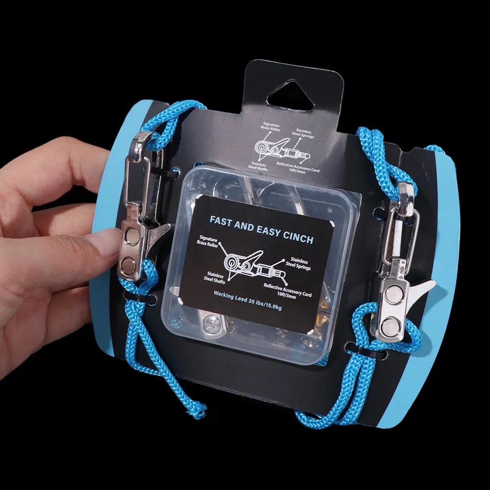Kit tendeur à poulie et corde de camping bleu – Image 2