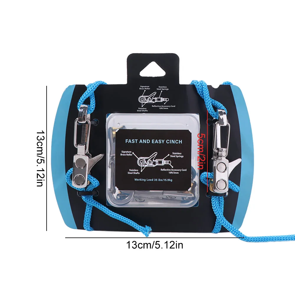 Kit tendeur à poulie et corde de camping bleu – Image 6