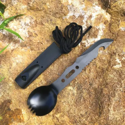 Cuillère fourchette multifonction plein air épurée